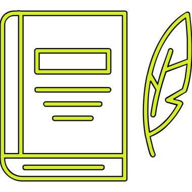 Edebiyat. Web simgesi basit illüstrasyon 