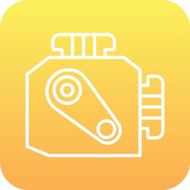 Araba Motoru Web simgesi, vektör illüstrasyonu