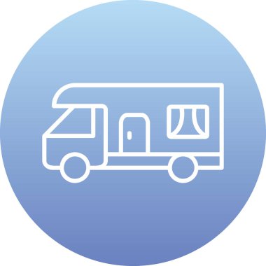 karavan web simgesi basit illüstrasyon