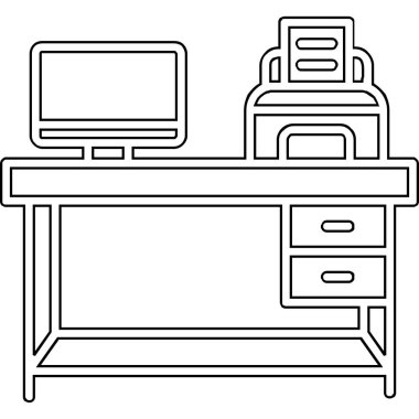 işyeri web simgesi vektör illüstrasyonu