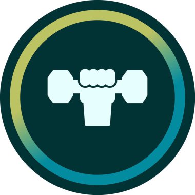 Dumbbell simgesi ile El 'in vektör illüstrasyonu 