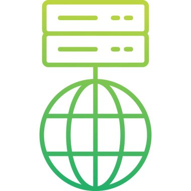 Küre sembolü, vektör illüstrasyonlu Veri Ağı simgesi 