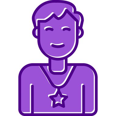 Yıldızlı erkek avatar. Web simgesi basit illüstrasyon 