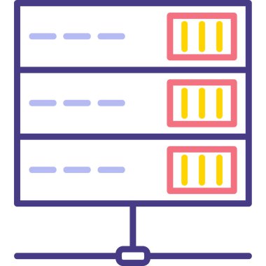 bilgisayar sunucu simgesi, vektör illüstrasyonu basit tasarım
