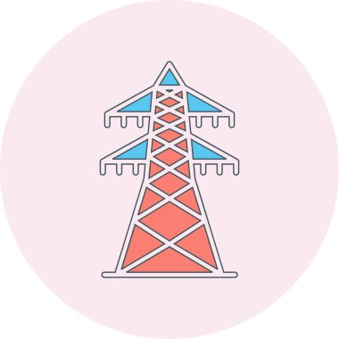 elektrik kulesi simgesi, vektör illüstrasyonu