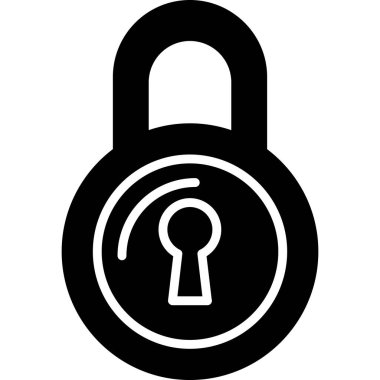 kilit düz simge vektör çizim