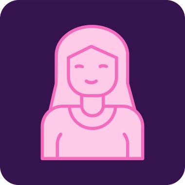 kız ana hatları ikon vektör illüstrasyonu 