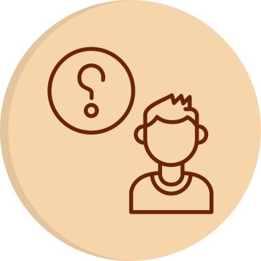 Müşteri Soru simgesi, vektör illüstrasyonu. Logotype. Konuşma balonunda soru işareti olan çocuk Avatar 'ı  