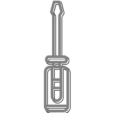 tornavida simgesi. Web için tornavida simgesinin karikatür çizimi