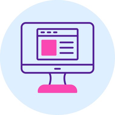 Web sitesi işareti, vektör illüstrasyonlu blog simgesi, bilgisayar ekranı