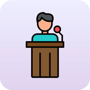 Siyaset ikonu. Web için basit bir konferans vektör simgesi çizimi