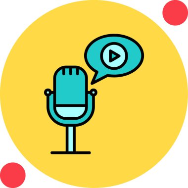 Medya podcast 'inin vektör illüstrasyonu