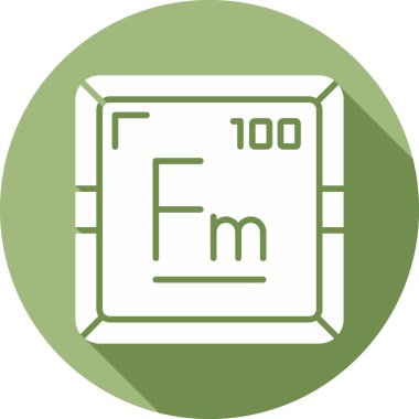 Fermium kimyasal elementi basit simge web illüstrasyonu