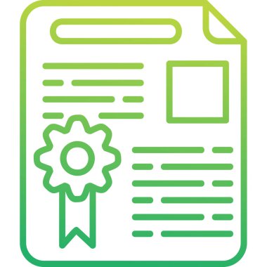 Lisans sertifikası simgesi, vektör illüstrasyonu basit tasarım