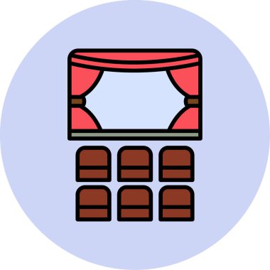 Tiyatro Web simgesi, vektör illüstrasyonu