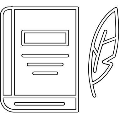 Edebiyat. Web simgesi basit illüstrasyon 