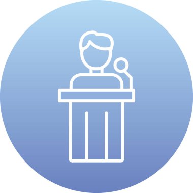 Siyaset ikonu. Web için basit bir konferans vektör simgesi çizimi