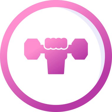 Dumbbell simgesi ile El 'in vektör illüstrasyonu 