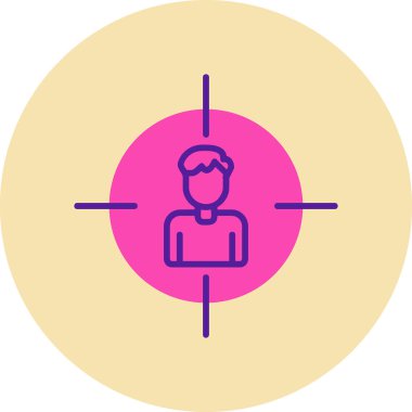 İnsan hedef simgesi, vektör illüstrasyonu basit tasarım