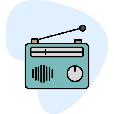 Radyo. Web simgesi basit illüstrasyon 