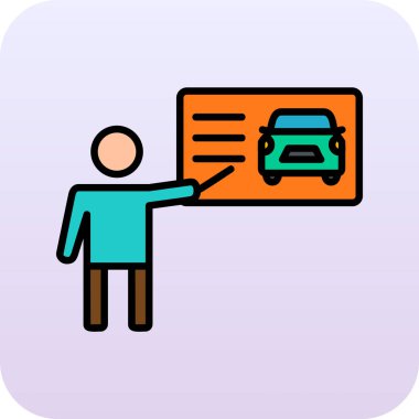 Otomatik eğitmen web simgesi, vektör illüstrasyonu