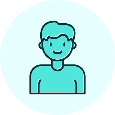 İnsan avatar web simgesi basit illüstrasyon 