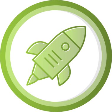 Roket. Web simgesi basit illüstrasyon 