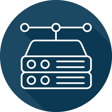 bilgisayar sunucu simgesi, vektör illüstrasyonu basit tasarım