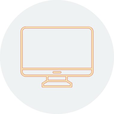 Bilgisayar monitörü. Web simgesi basit illüstrasyon 