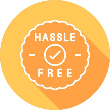 Hassle Free etiket simgesi, vektör illüstrasyonu 