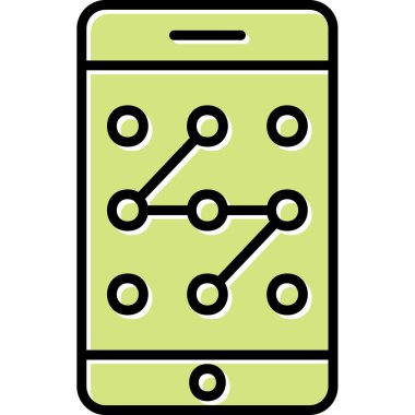 Mobil Desen Kilit simgesi, vektör illüstrasyonu