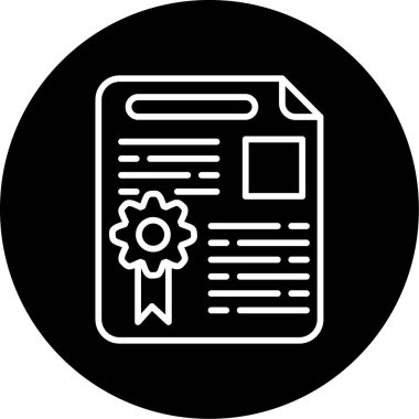 Lisans sertifikası simgesi, vektör illüstrasyonu basit tasarım