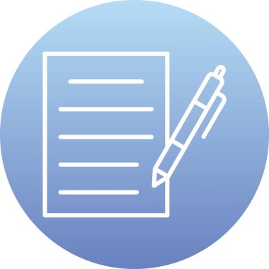 belge ve kalem simgesi düz tasarım