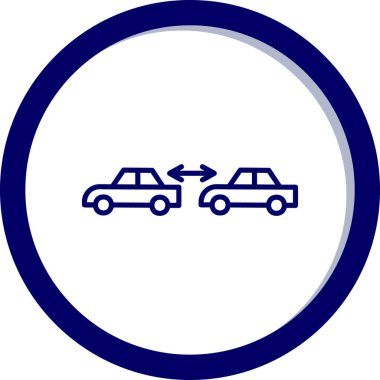 Araba mesafesi konsepti ikonu. Web basit illüstrasyonu