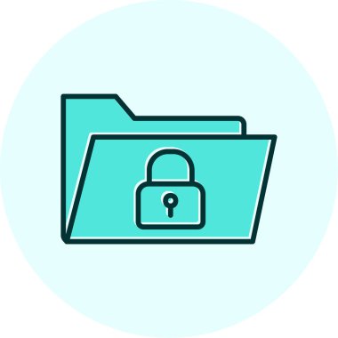 Güvenli Veri Web simgesi vektör illüstrasyonu 