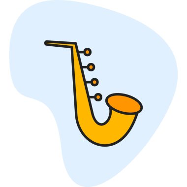 Saksafon. Web simgesi basit tasarım 