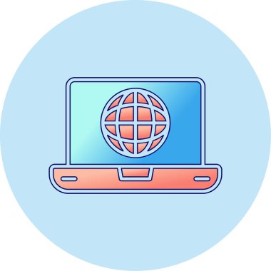 İnternet web simgesi basit illüstrasyon 