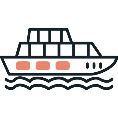 Yolcu gemisi. Web simgesi basit illüstrasyon