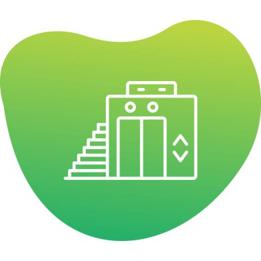 Asansör web simgesi, vektör illüstrasyonu