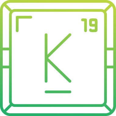 Potasyum kimyasal element simgesi web basit illüstrasyon