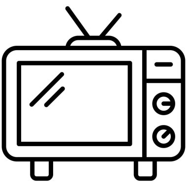 televizyon web simgesi, vektör çizim 