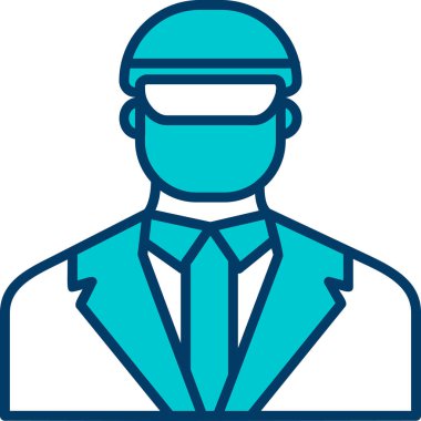 Güvenlik subayı simgesi, vektör illüstrasyonu basit tasarım