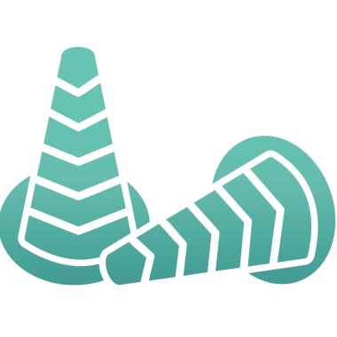 Trafik Konileri web simgesi, vektör illüstrasyonu