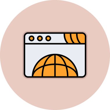 tarayıcı web simgesi, vektör illüstrasyonu