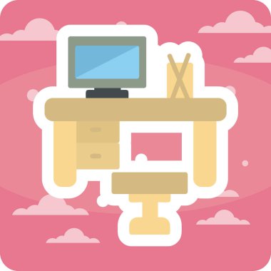 işyeri web simgesi vektör illüstrasyonu