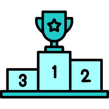 Kazanan kupa ikonu. özet çizimi 