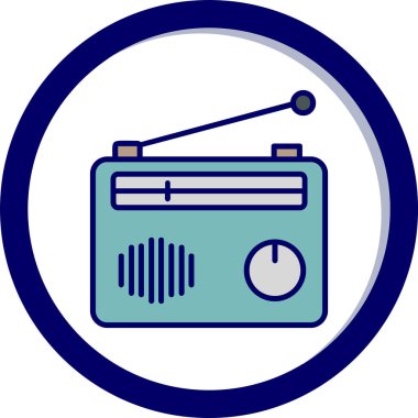 Radyo. Web simgesi basit illüstrasyon 
