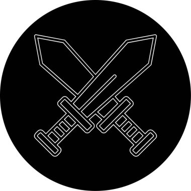 Çapraz kılıç simgesi vektör illüstrasyon 