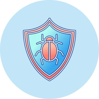 Antivirüs web simgesi, vektör çizimi