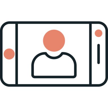 Telefon simgesi vektör illüstrasyonunda selfie